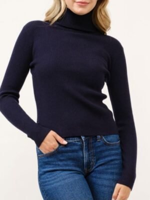 BLUSA CUELLO DE TORTUGA COLOR AZUL MARINO