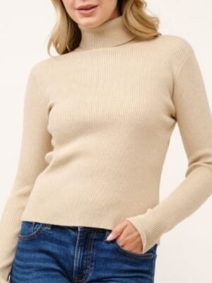 BLUSA CUELLO DE TORTUGA COLOR BEIGE